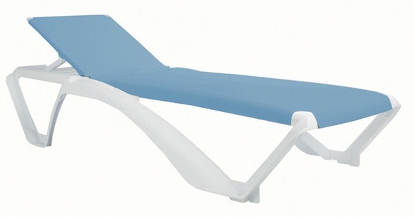 Tumbona Acqua 73x190x35 Blanca/azul