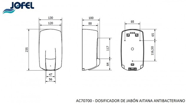 Dosificador Jabon Aitana Antibacteriano Jofel