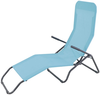 Tumbona Jard�n Reclinable Acero Textil Azul