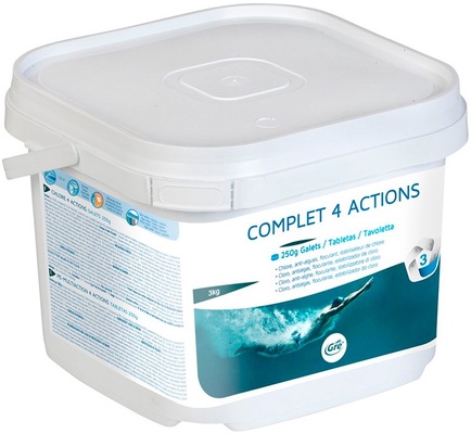 Cloro 4 Acciones Pastilla 250 gr Piscina 3 kg