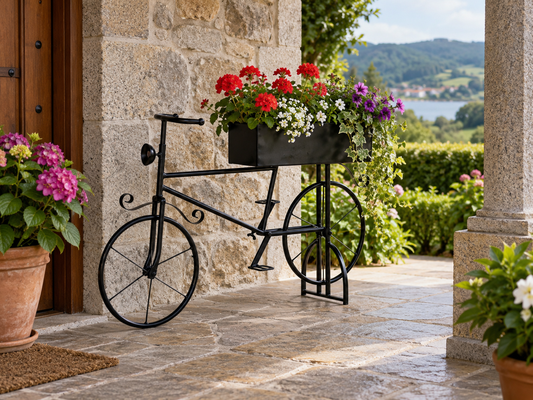 Macetero met�lico bicicleta vintage Koopman negro 45 x 39 x 19,7 cm