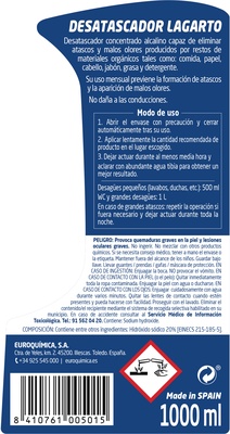 Desatascador 4 en 1 Lagarto 1 litro