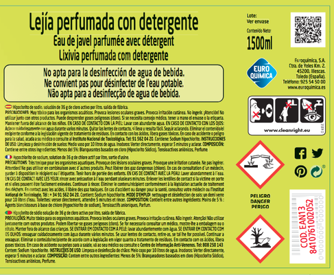 Lejia Lagarto Limon 1,5 litros