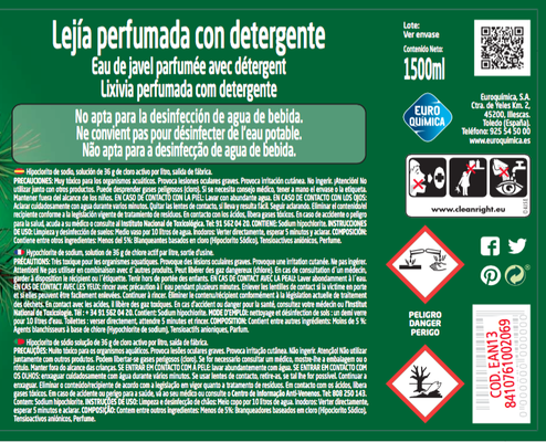 Lejia Lagarto Pino 1,5 litros