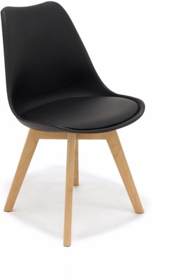 Juego 2 sillas auxiliar negra serie Duo con cojin Juego 2 sillas auxiliar negra serie Duo con cojin