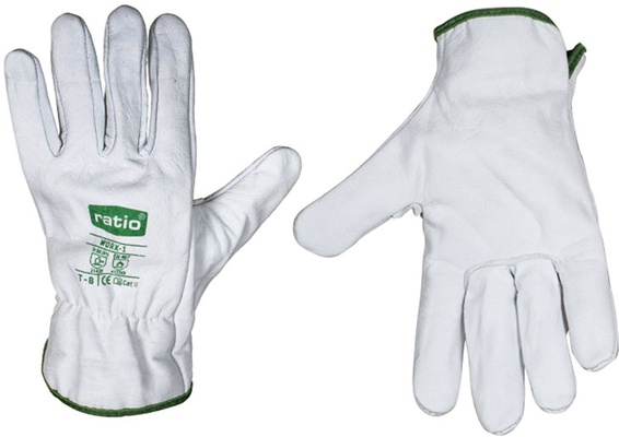 Guante Piel Flor Color Blanco Talla 9