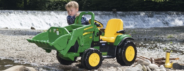 Tractor Electrico Excavadora John Deere Cargador Ground Loader 12v + Remolque