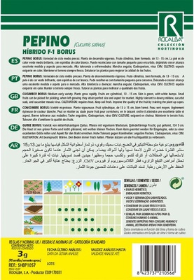Semilla Profesional Pepino Borus F-1
