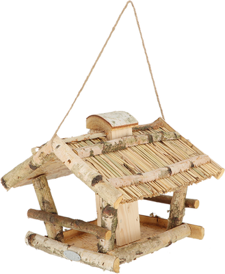 Comedero para Pajaros Mesa Colgante de Abedul con Silo