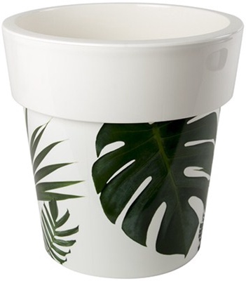 Maceta Melisa Redonda Iml Hojas con Aro Ø 20 cm Maceta Melisa Redonda Iml Hojas con Aro Ø 20 cm