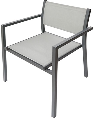 Silla con Brazos Acero Textil Antracita