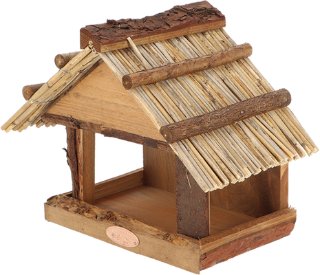 Comedero para Pajaros con Techo de Paja