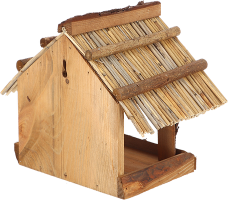 Comedero para Pajaros con Techo de Paja