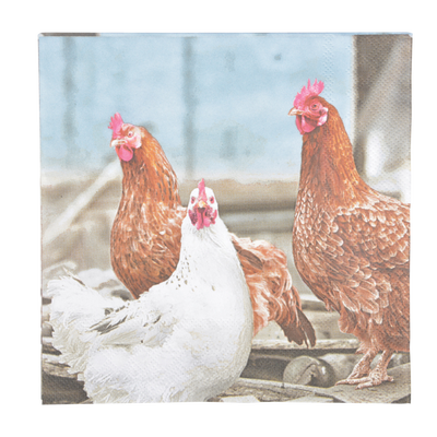 Servilletas de Papel Gallinas 33x33cm