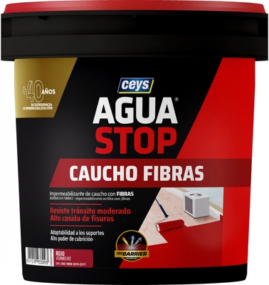 Aguastop Caucho Fibras Rojo 1 Kg