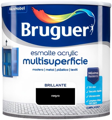 Esmalte Acrílico Brillante Negro Bruguer 250ml Esmalte Acrílico Brillante Negro Bruguer 250ml