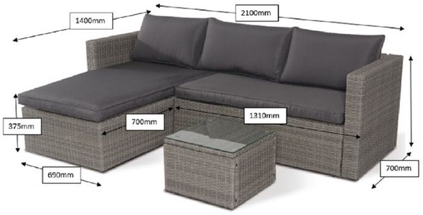 CONJUNTO JARDIN LANZAROTE II RATAN +CHAISE LONG