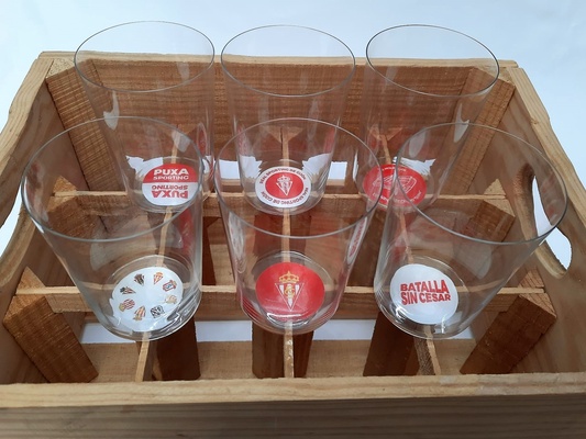 Vaso Sidra Sporting de Gijon Extrafino Sella 50 Cl caja 6 unidades