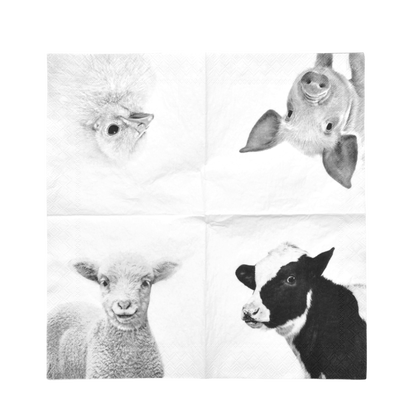 Servilletas de Papel Animales de Granja 25x25