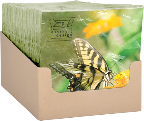 Servilletas de Papel Mariposas 33x33cm Fondo Verde