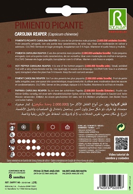 Semilla Pimiento Picante Carolina Reaper