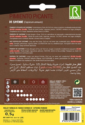 Semilla Pimiento Picante Cayenne
