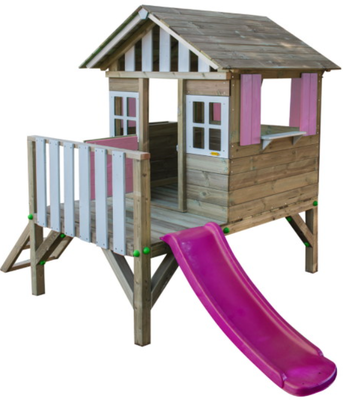 Casita Lollipop Elevada Rosa con Tobogan