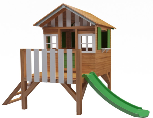 Casita Lollipop Elevada Verde con Tobogan