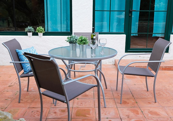 Conjunto jardin Brasil mesa redonda + 4 sillas
