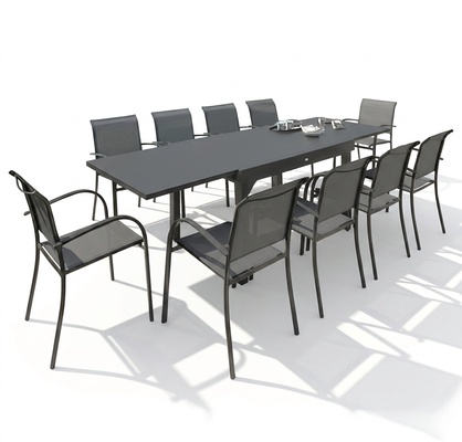 Mesa Extensible 90/180x90xh.75 cm Serie Piazza Grafito Mesa Extensible 90/180x90xh.75 cm Serie Piazza Grafito