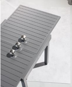 Mesa Extensible 90/180x90xh.75 cm Serie Piazza Grafito