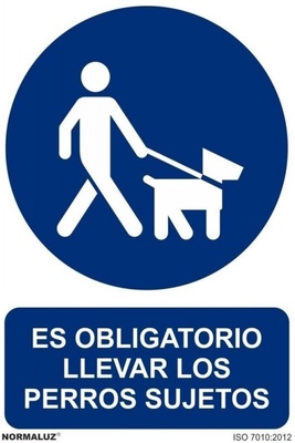 Se�al Obligatorio Perros Sujetos Pvc 0,7 mm 300X400 mm