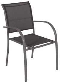 Conjunto Serie Piazza Grafito Mesa extensible 135/270x90xh75cm + 6 Sillas Aluminio/acero