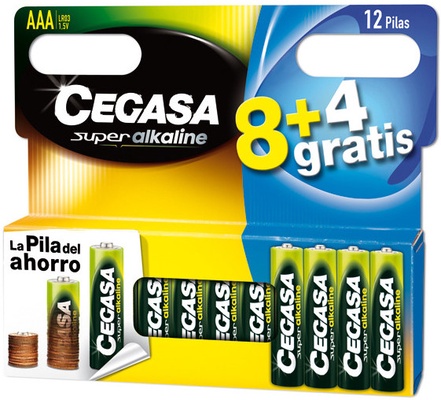 Pila Cegasa Redonda AAA LR03 Super Alcalina 8+4