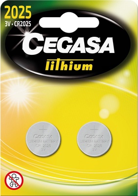 Pila Cegasa Litio CR2025  3V Blister 2 Uds