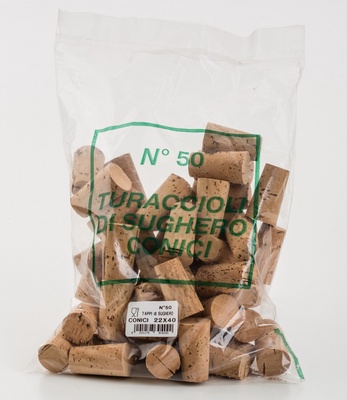 Bolsa 50 Unidades Corcho Conico 23x40