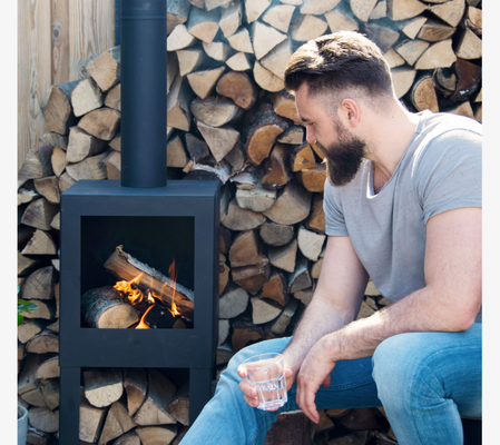 Estufa de Terraza con Deposito de Le�a