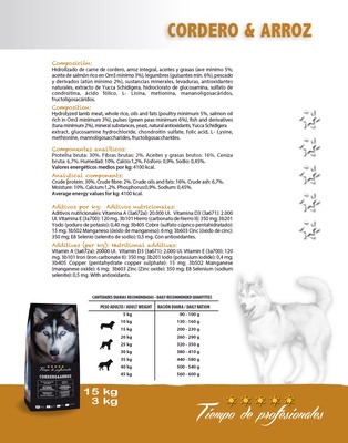 Pienso Perros Tiempo de Profesionales Cordero y Arroz 15 kg Pienso Perros Tiempo de Profesionales Cordero y Arroz 15 kg