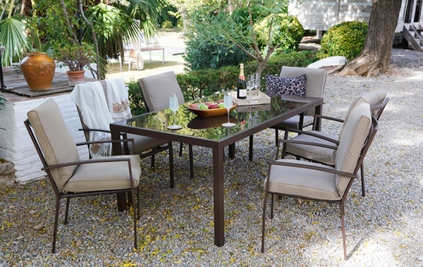Conjunto Mesa Jardin con 6 Sillones Modelo Madeira