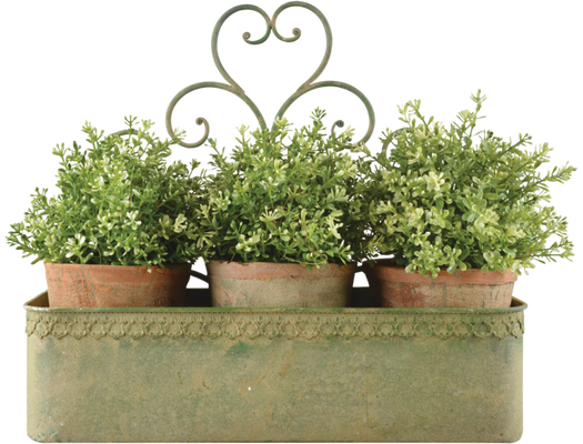 Maceta Pared Vintage Verde Metal Envejecido L