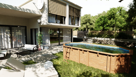 Piscina Sunbay Madera Ovalada 672x472x146 cm