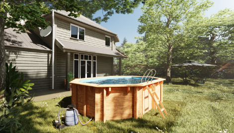 Piscina Sunbay Madera Ovalada 535x335x117 cm