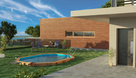 Piscina Sunbay Madera Ovalada 436x336x117 cm