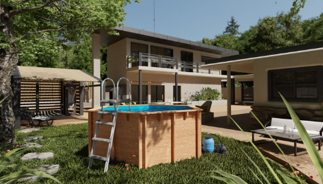 Piscina Sunbay Madera Redonda �280 x 107 cm
