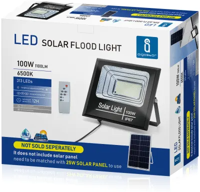 Foco Led con Panel Solar 100W