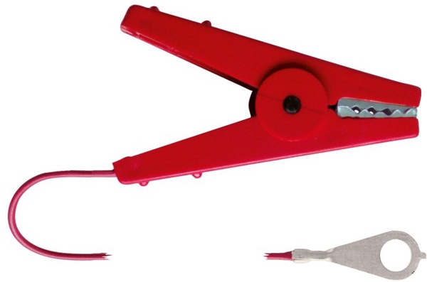 Cable Cerca con Pinza Rojo Clavija