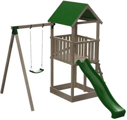 Parque Infantil Tibidabo Lona L Casita y Rampa de Escalada Columpio Individual