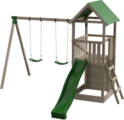 Parque Infantil Tibidabo Lona L Casita y Rampa de Escalada Columpio Doble