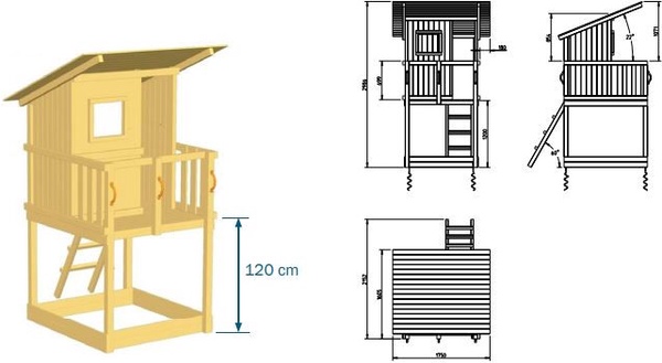 Parque Infantil Beach Hut L con Columpio Doble