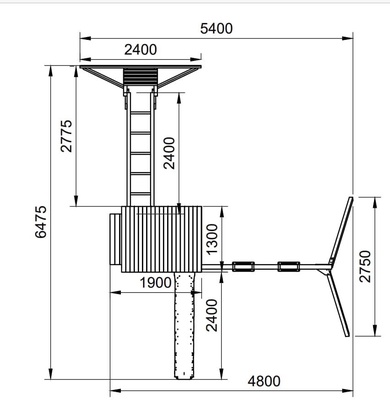 Parque Infantil Teide XL Columpio Doble y Escalera de Mono